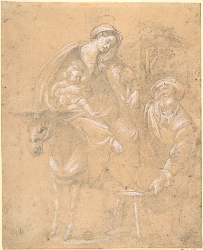 Copy of a Repose in Egypt painted by Giovanni da San Giovanni (Giovanni Mannozzi) 1592-1636, for a chapel in the Garden of Crocetta, now in the Accademia in Florence MET DP802194