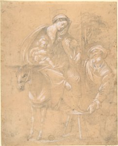 Copy of a Repose in Egypt painted by Giovanni da San Giovanni (Giovanni Mannozzi) 1592-1636, for a chapel in the Garden of Crocetta, now in the Accademia in Florence MET DP802194