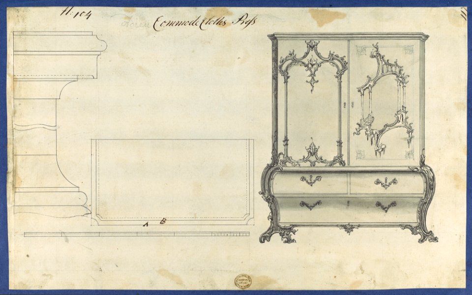 Commode Clothes Press, from Chippendale Drawings, Vol. II MET DP118219