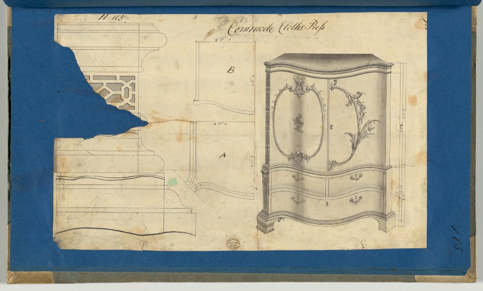 Commode Clothes Press, from Chippendale Drawings, Vol. II MET DP-14176-071
