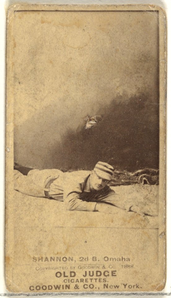 Daniel Webster "Dan" Shannon, 2nd Base, Omaha Omahogs- Lambs, from the Old Judge series (N172) for Old Judge Cigarettes MET DP846338