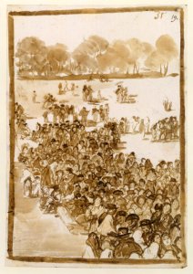 Crowd in a Park, from Images of Spain Album (F), page 31 MET DT204708