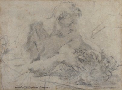 David With the Head of Goliath (recto); Study of Lower Leg and Right Foot (verso) MET 66.53.4 RECTO