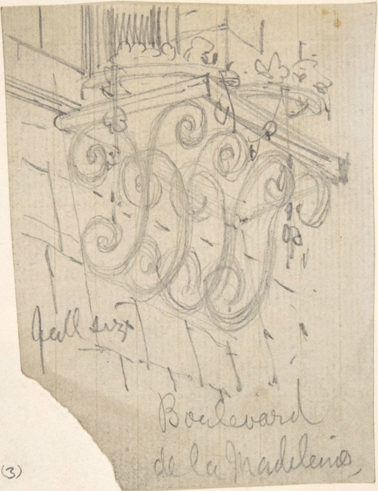 Curved Metal Brackets Supporting a Shelf outside a Window, Boulevard de la Madeleine MET DP806811