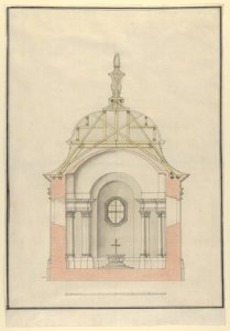 Cross Section of a Baroque Church or Chapel with a Bell-shaped Roof MET DP854184