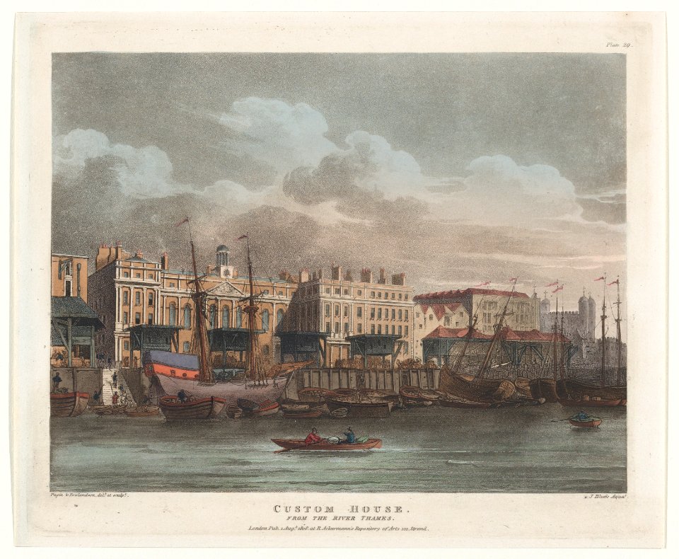Custom House (Microcosm of London, plate 29) MET DP874001