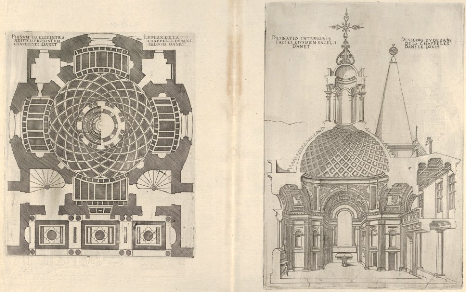 Cross sections of the Chapel at Chateau d'Anet MET DP834471