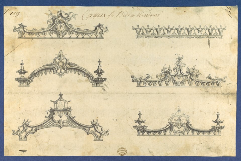 Cornices for Beds or Windows, in Chippendale Drawings, Vol. I MET DP104168