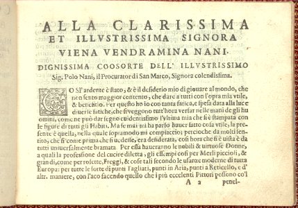 Corona delle Nobili et Virtuose Donne- Libro I-IV, page 2 (recto) MET DP353643