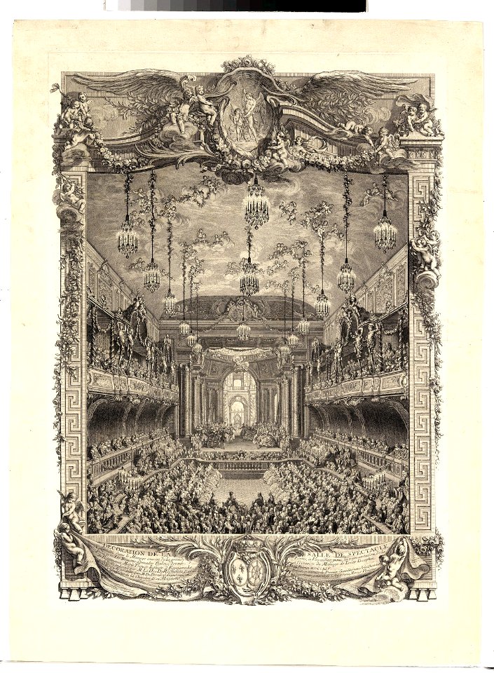 Decoration de la salle de spectacle construite a Versailles pour la representation de la Princesse de Navarre MET Fig46R1 47F