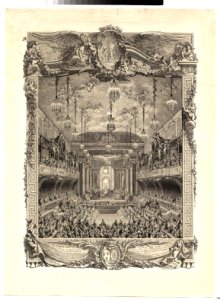 Decoration de la salle de spectacle construite a Versailles pour la representation de la Princesse de Navarre MET Fig46R1 47F