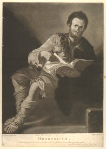 Democritus, seated, holding a book and looking towards the viewer MET DP836389