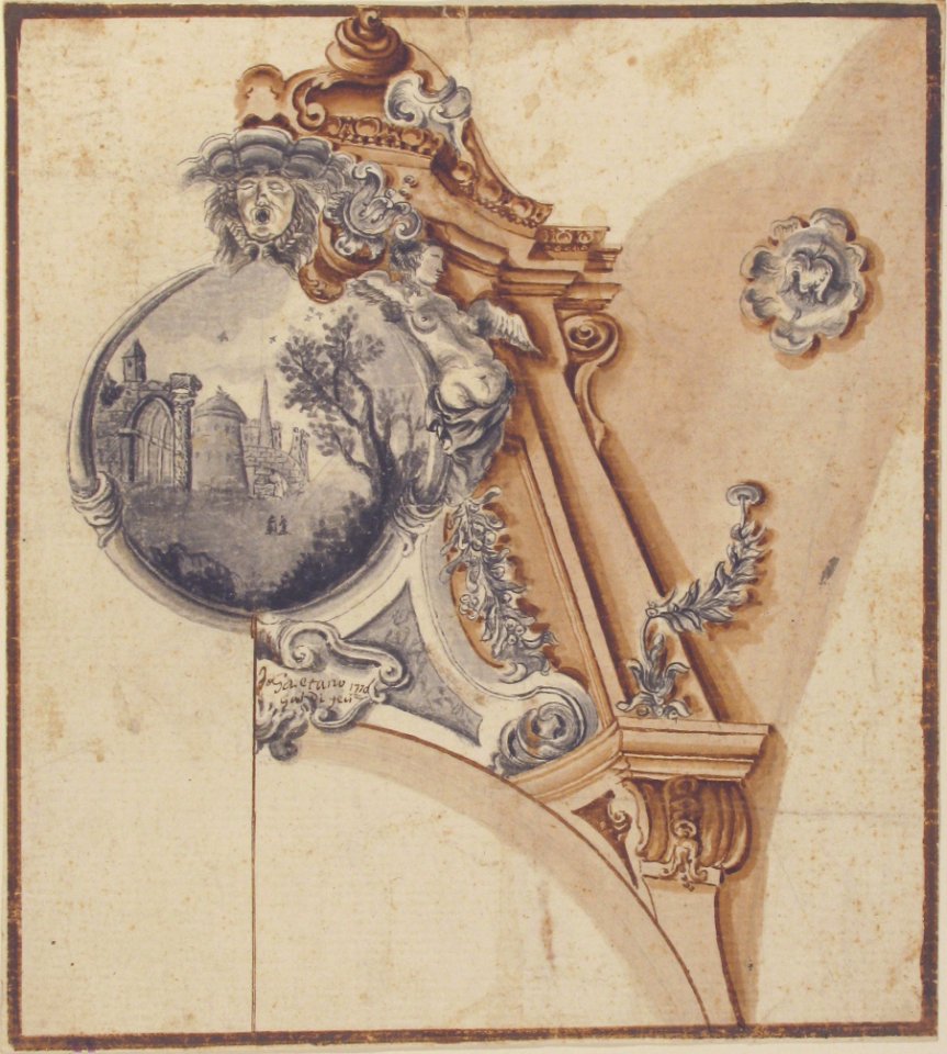 Decoration over an Arch with a Landscape Scene in a Round Compartment MET 52.570.148