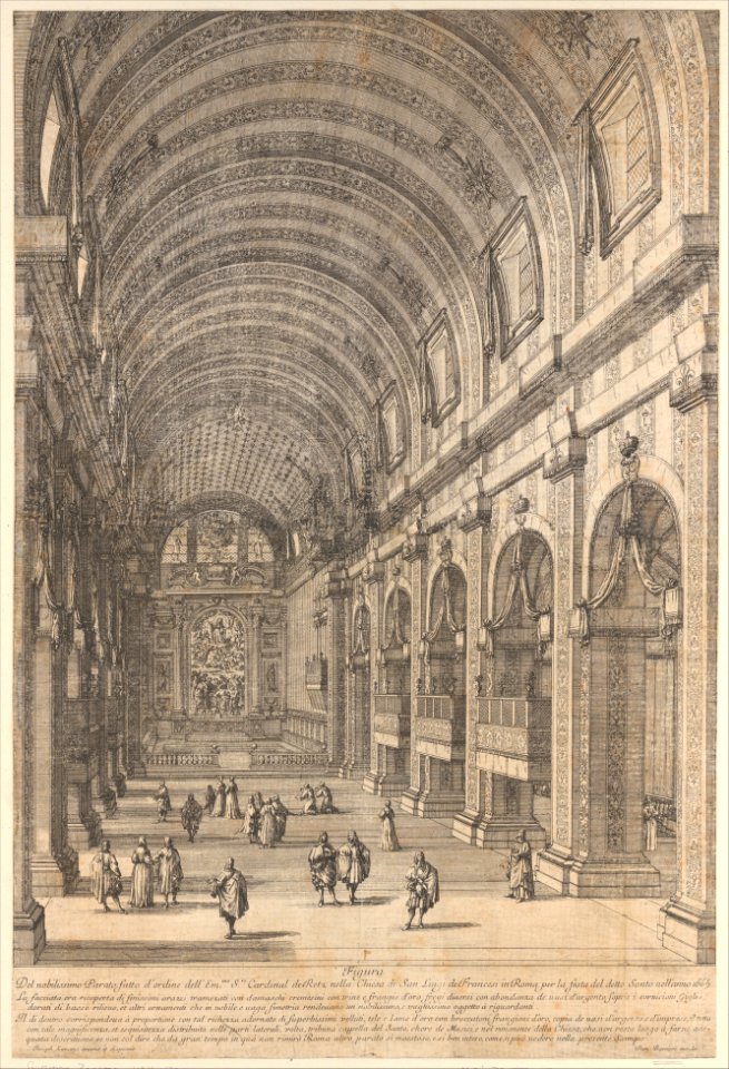 Decoration ordered by Cardinal de Retz in the Church of San Luigi, Rome, for the Saint's Feast Day MET DP169094
