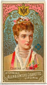 Czarina of Russia, from World's Sovereigns series (N34) for Allen & Ginter Cigarettes MET DP838713