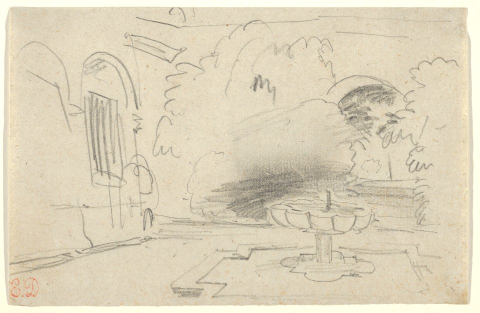 Courtyard with a Fountain, Spain MET DP836043