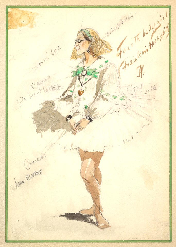 Costume Design for 'Fourth Ballet Girl (Fraülein Hochspitz)' (Short White Dress) MET DP825261