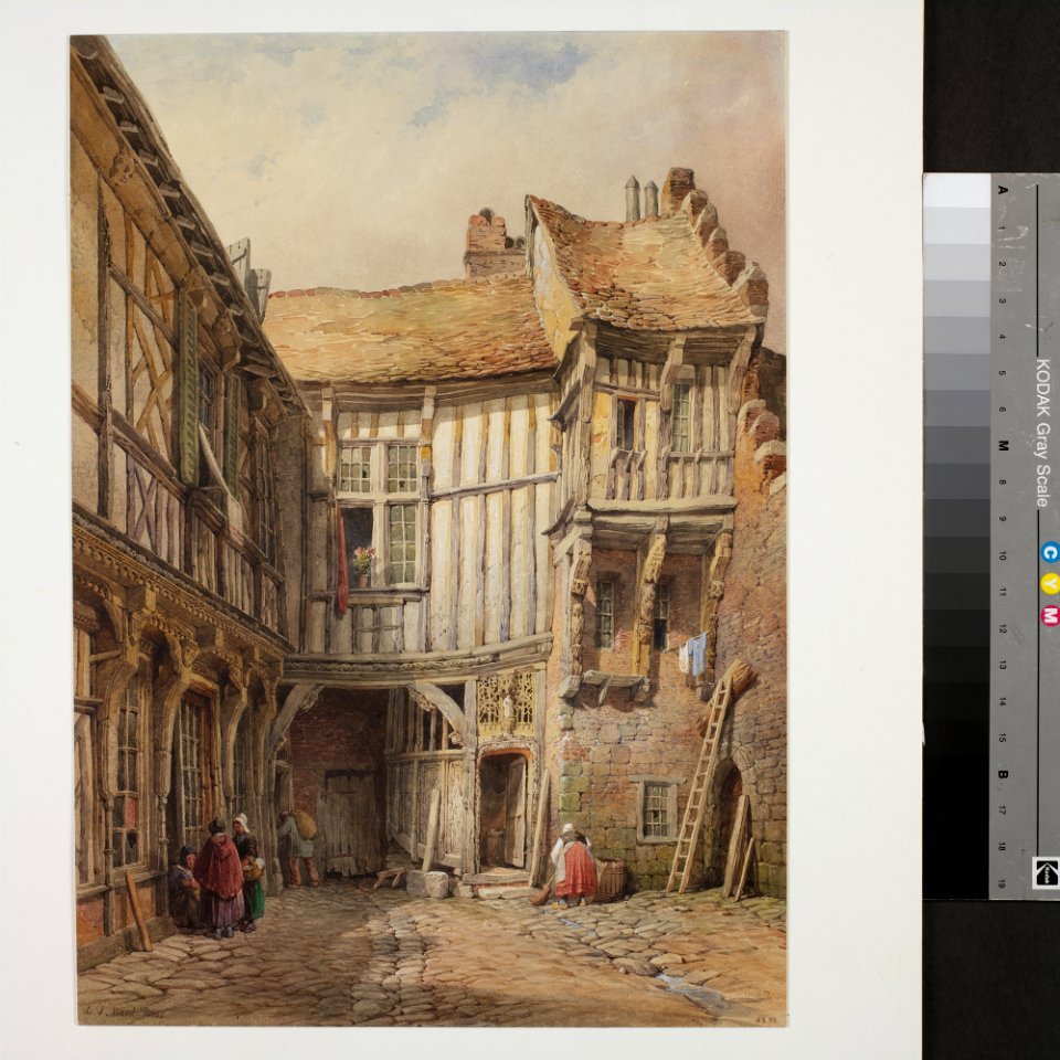 Courtyard of House at no. 29, Rue de la Tannerie, Abbeville, Somme, France; said to be from the reign of François I MET DP118669