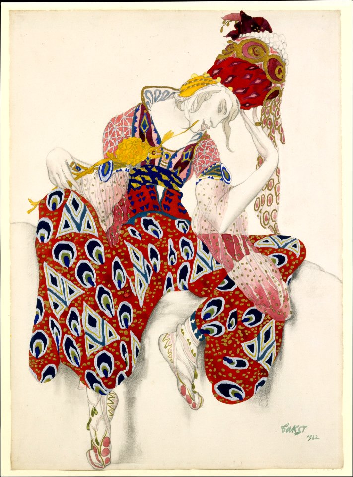 Costume Study for Vaslav Nijinsky in the Role of Iksender in the Ballet "La Péri" (The Flower of Immortality), first performed in Paris, 1912 MET DT5536