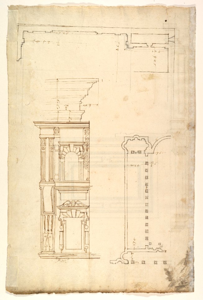 Court Cupboard (side elevation) MET DP819018