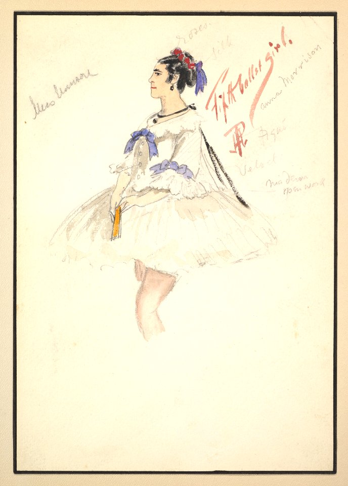 Costume Design for 'Fifth Ballet Girl' (Short White Dress) MET DP825263