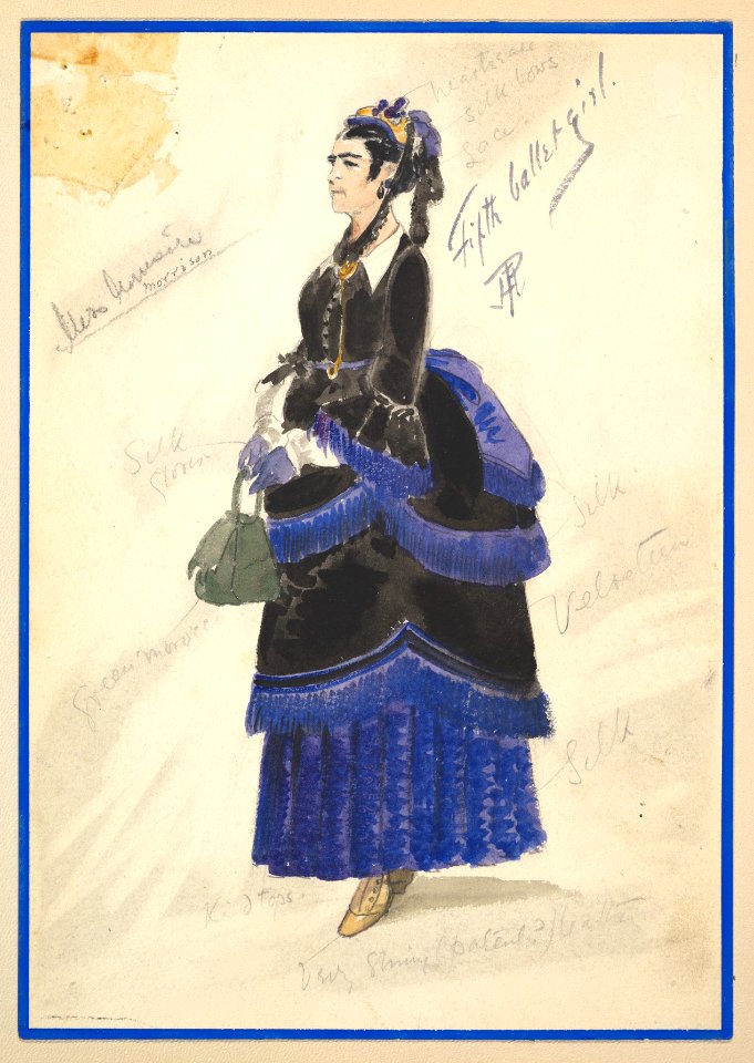 Costume Design for 'Fifth Ballet Girl' (Long Black Gown) MET DP825262