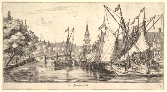 De Appelmarckt (The Apple Market), from Views in Amsterdam, plate 6 MET DP825027