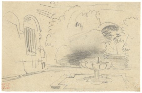 Courtyard with a Fountain, Spain MET DP217805