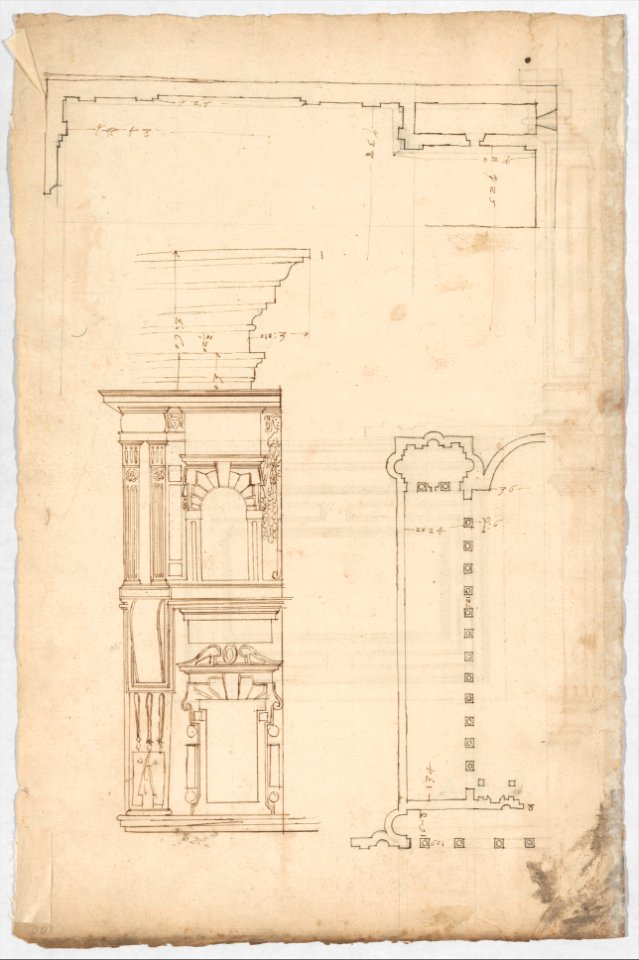 Court Cupboard (side elevation) MET DP247363