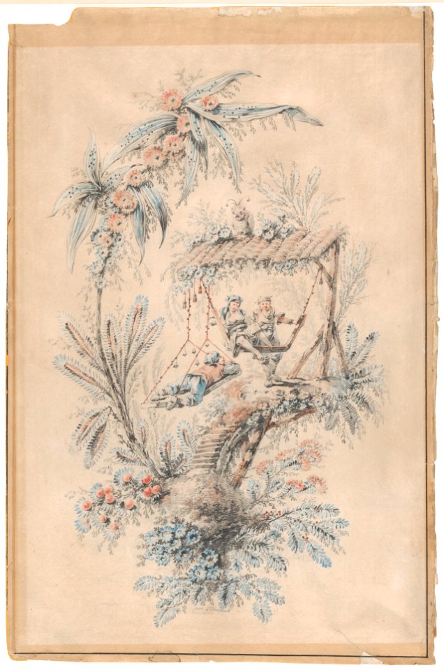 Decorative Fantasy with Exotic Figures in a Tree House MET DP862857