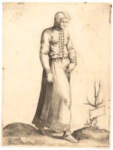 Costume Plate- Woman with Hooded Garment MET DP163378
