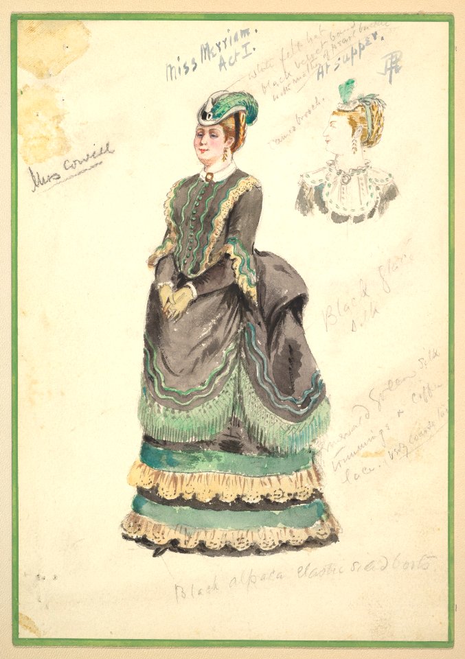Costume Design for 'Miss Merriam' Act I MET DP825256