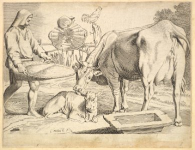 Country Scene with a Peasant, Cow and Calf MET DP822436
