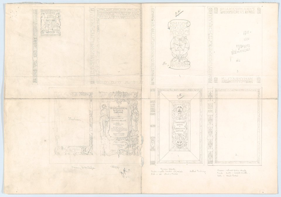Cover Designs for the Elizabethan Edition of Shakespeare's Works, published by Thomas Y. Crowell MET DP860129