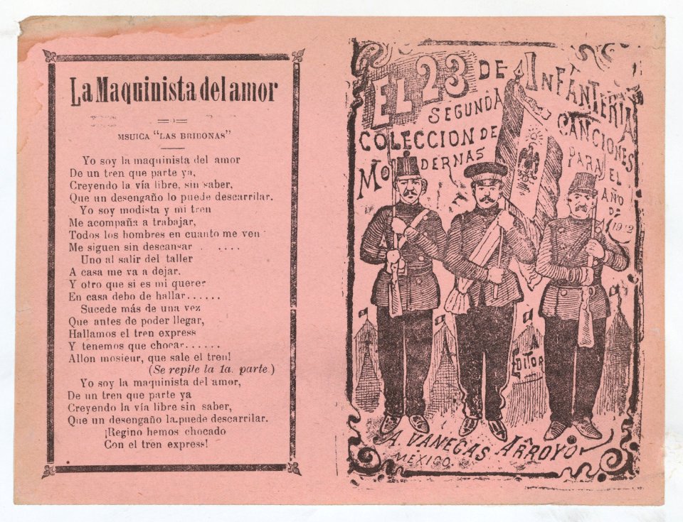Cover for 'El 23 de Infanteria', three infantry soldiers standing in a line holding rifles and a flag MET DP868382
