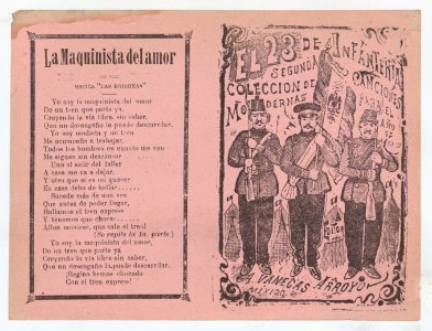 Cover for 'El 23 de Infanteria', three infantry soldiers standing in a line holding rifles and a flag MET DP868382