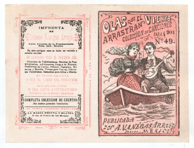 Cover for 'Olas que el Viento Arrastran para 1901', a man serenading a woman in a row boat MET DP868399