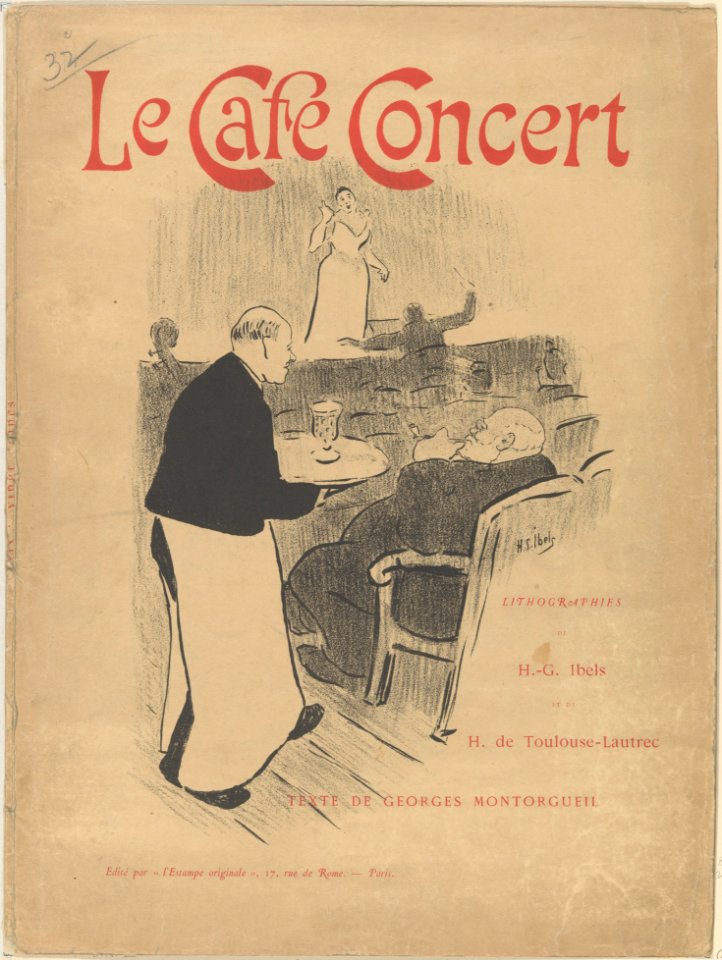 Cover and Title of the portfolio- Le Café Concert ; Lithographies de H.-G Ibels et de H. de Toulouse-Lautrec; Texte de Georges Montorgueil MET DP212823