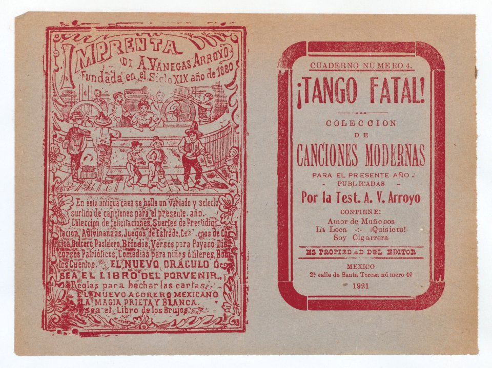 Cover for 'Tango Fatal! Coleccion de Canciones Modernas' MET DP868390