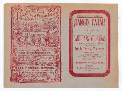 Cover for 'Tango Fatal! Coleccion de Canciones Modernas' MET DP868390