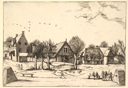 Country Village, archers in the foreground from Multifariarum casularum ruriumque lineamenta curiose ad vivum expressa MET DP825664