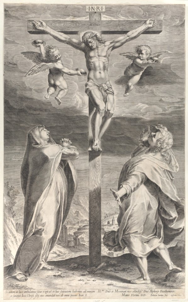 Crucifixion with the Virgin Mary and Saint John the Evangelist Met DP885889