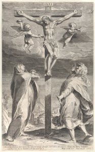 Crucifixion with the Virgin Mary and Saint John the Evangelist Met DP885889