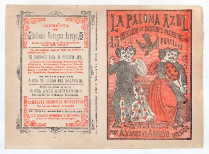 Cover for 'La Paloma Azul - Coleccion de Canciones Modernas Para 1901', two couples dancing while a dove flies in between them MET DP868411
