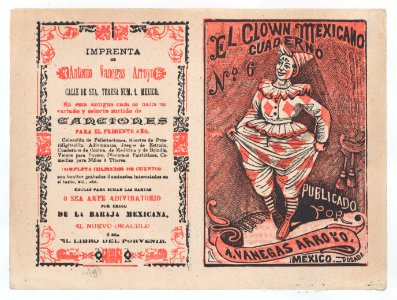 Cover for 'El Clown Mexicano- Cuaderno No. 6', a clown tugging at his pants MET DP868405