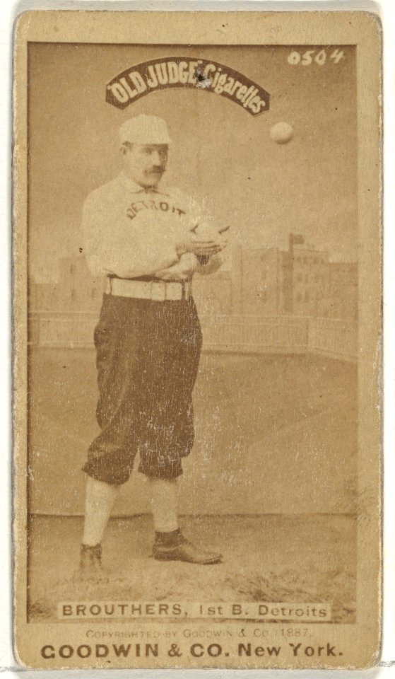 Dennis Joseph "Dan" Brouthers, 1st Base, Detroit Wolverines, from the Old Judge series (N172) for Old Judge Cigarettes MET DP846310