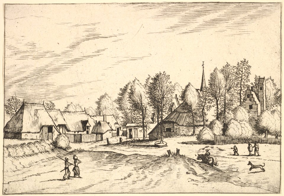 Country Village with Church Tower from Multifariarum casularum ruriumque lineamenta curiose ad vivum expressa MET DP825663
