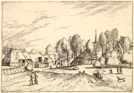 Country Village with Church Tower from Multifariarum casularum ruriumque lineamenta curiose ad vivum expressa MET DP825663