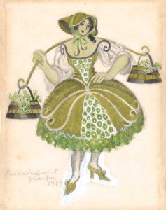 Costume Design for the Shepherdess, for the Ballet 'Les Tentations de la Bergère, premiered at the Théâtre de Monte Carlo, 1924 MET DP858623