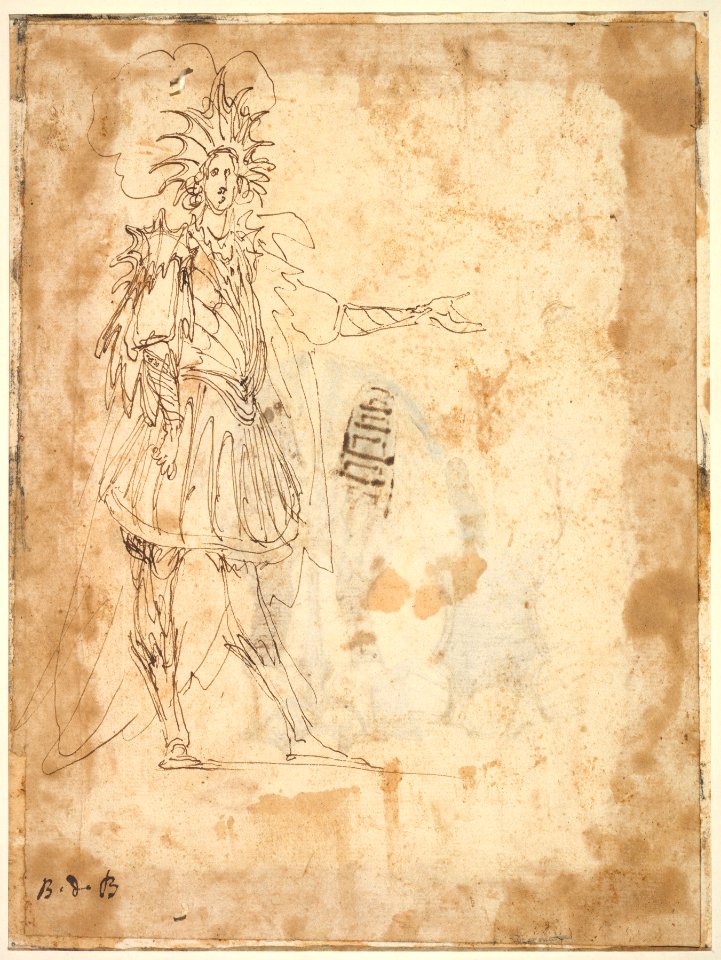 Costume Design with a Large Headdress and Long Cape MET DP823545